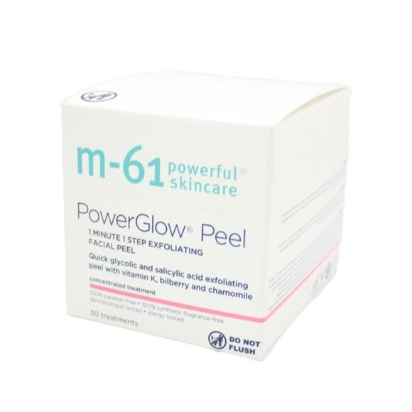 m-61 Powerful Skincare Power Glow 1 min Exfoliating Facial Peel 30 Treatment New - Picture 1 of 7